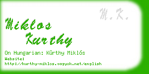 miklos kurthy business card