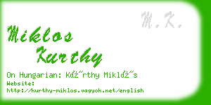 miklos kurthy business card